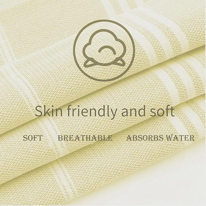 1pcs Large Turkish Cotton Poncho Towel Surf Poncho Changing Towel Robe with Hood and Front Pocket Absorbent Wearable Towel Hooded Beach Towel for Adult Man Women Beach Pool and swim (Yellow, Large)