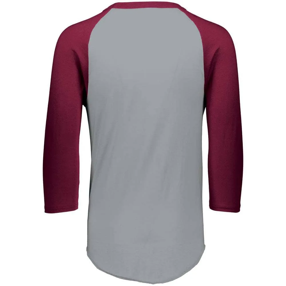 3-4 Sleeve Retro 2.0 Baseball Jersey Grey-Maroon