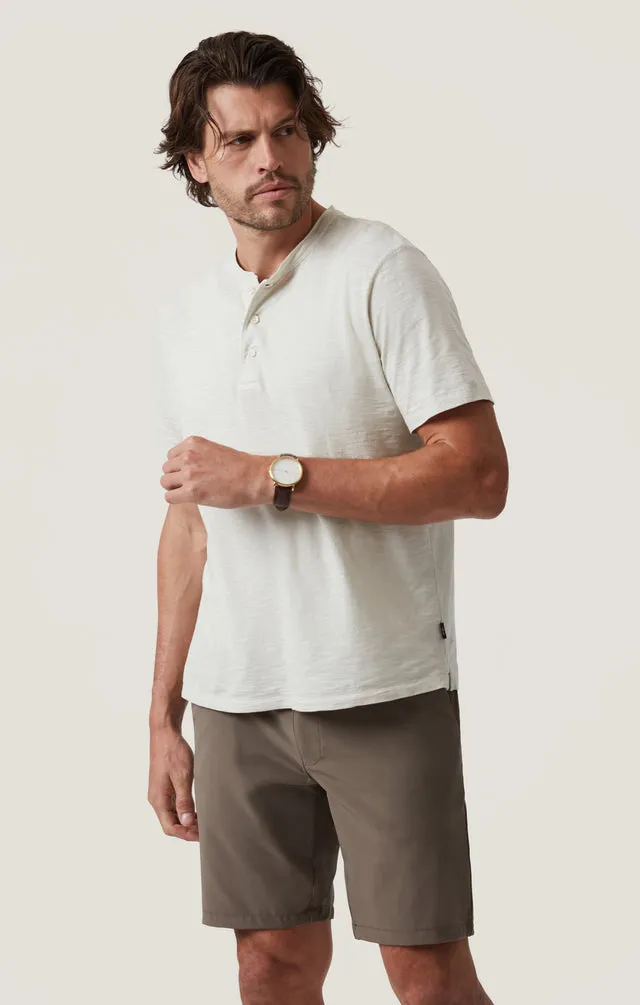 34 Heritage Slub Short Sleeve Henley Tee - Ivory