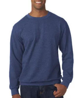 72000 Anvil Adult Crew Neck French Terry Fleece Heather Blue