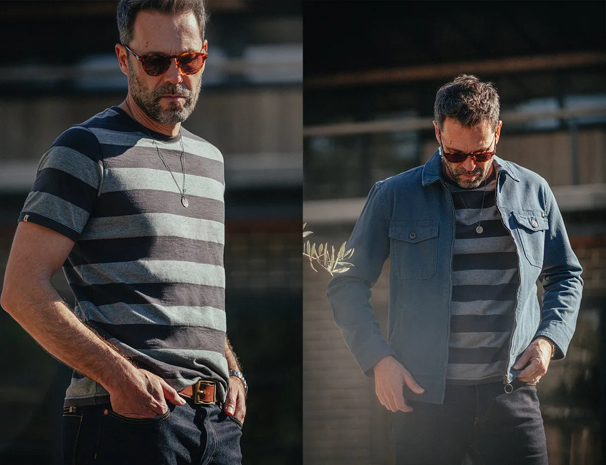 &SONS Papillon T-Shirt Grey Stripe