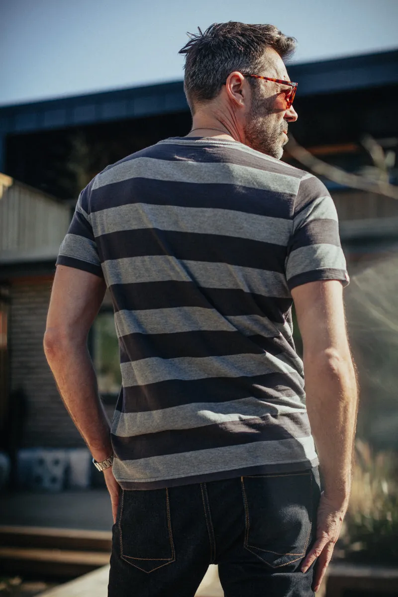 &SONS Papillon T-Shirt Grey Stripe