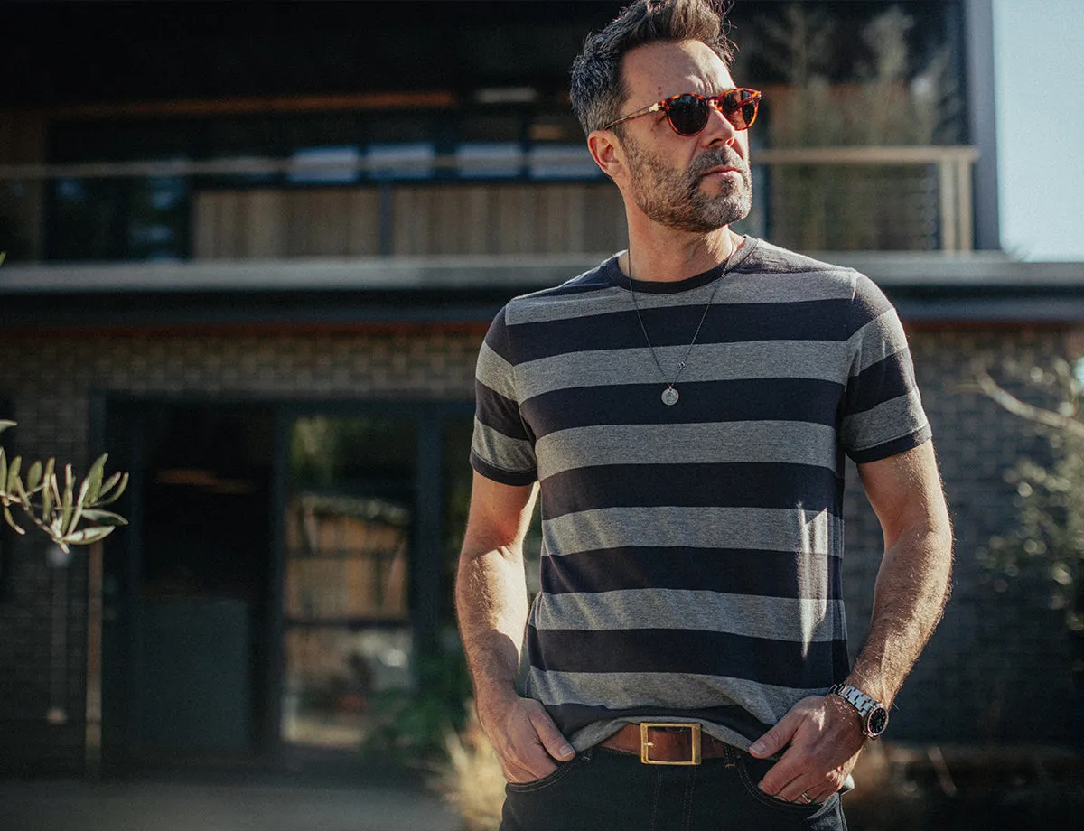 &SONS Papillon T-Shirt Grey Stripe