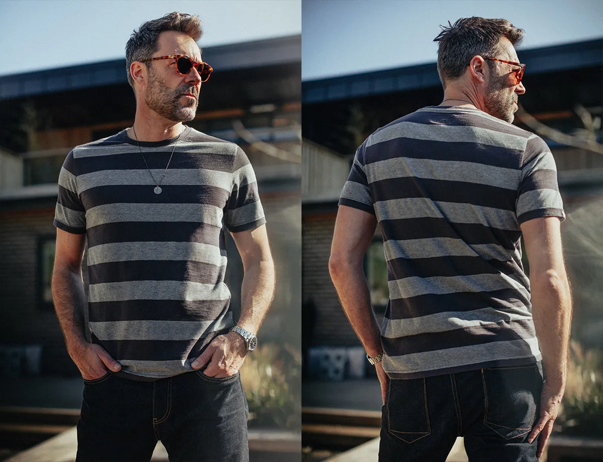&SONS Papillon T-Shirt Grey Stripe