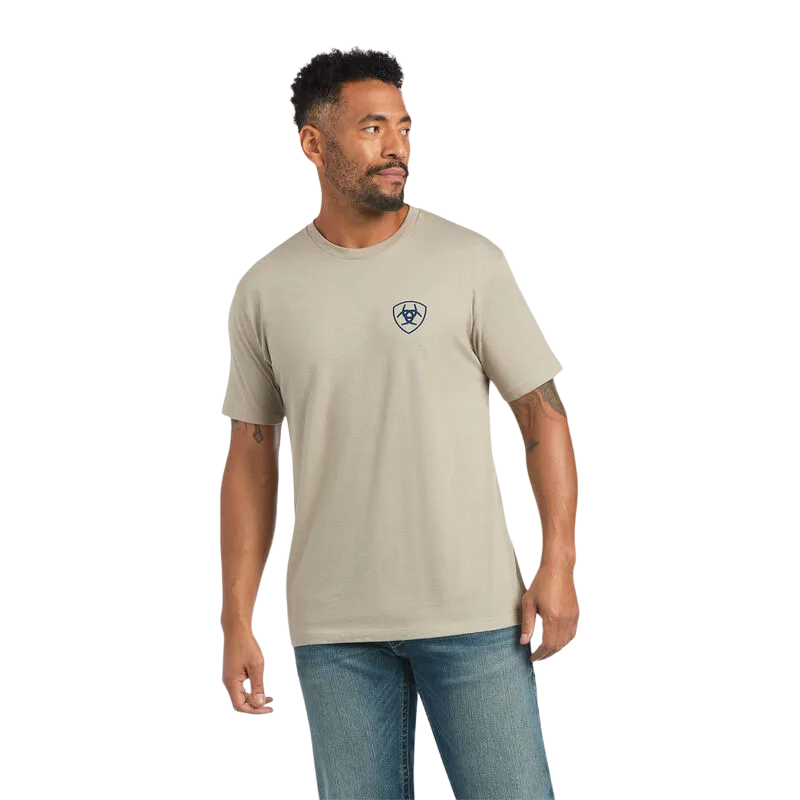 Ariat Men's Khaki Woodgrain Flag T-Shirt