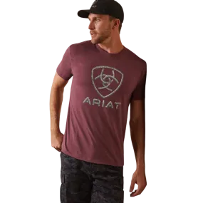 Ariat Men's Steel Bar Burgundy Logo T-Shirt
