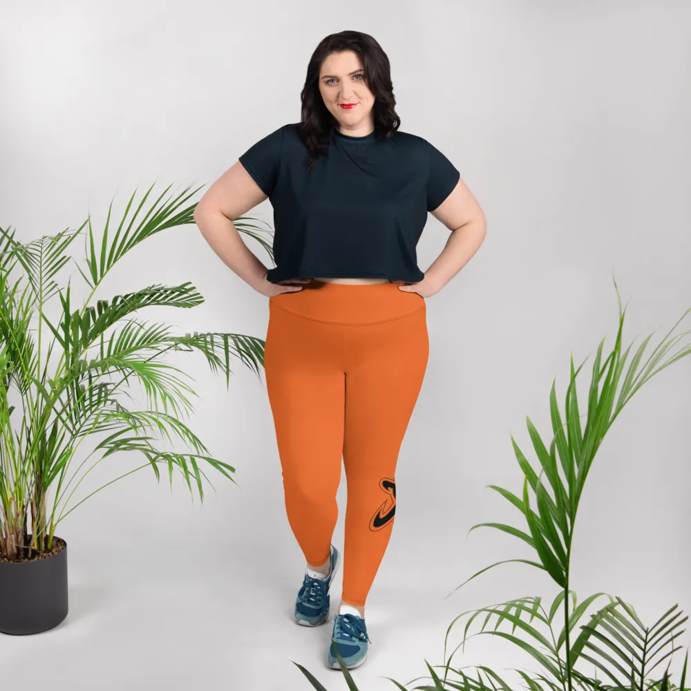 Athletic Apparatus Orange Black logo V3 Plus Size Leggings