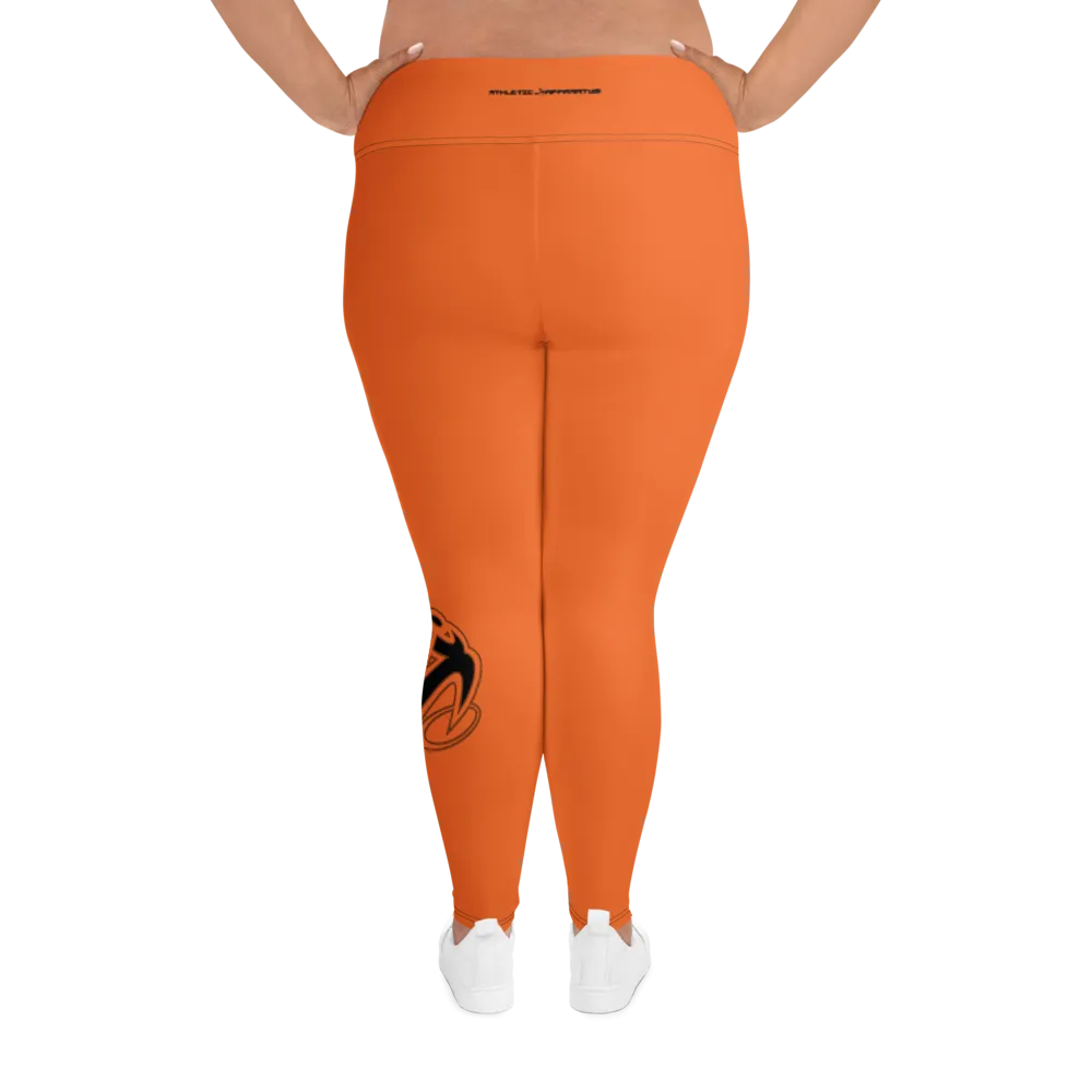 Athletic Apparatus Orange Black logo V3 Plus Size Leggings
