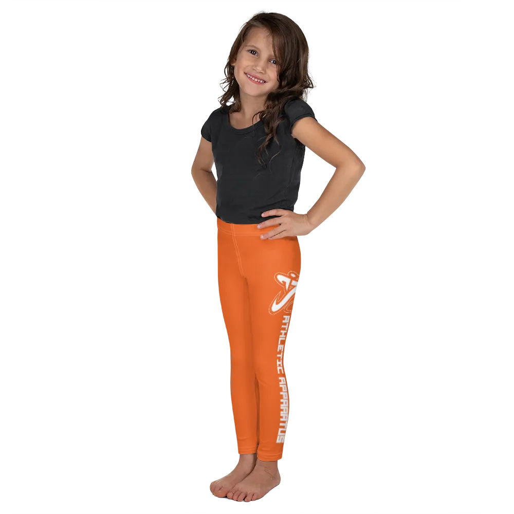 Athletic Apparatus Orange White logo White stitch Kid's Leggings