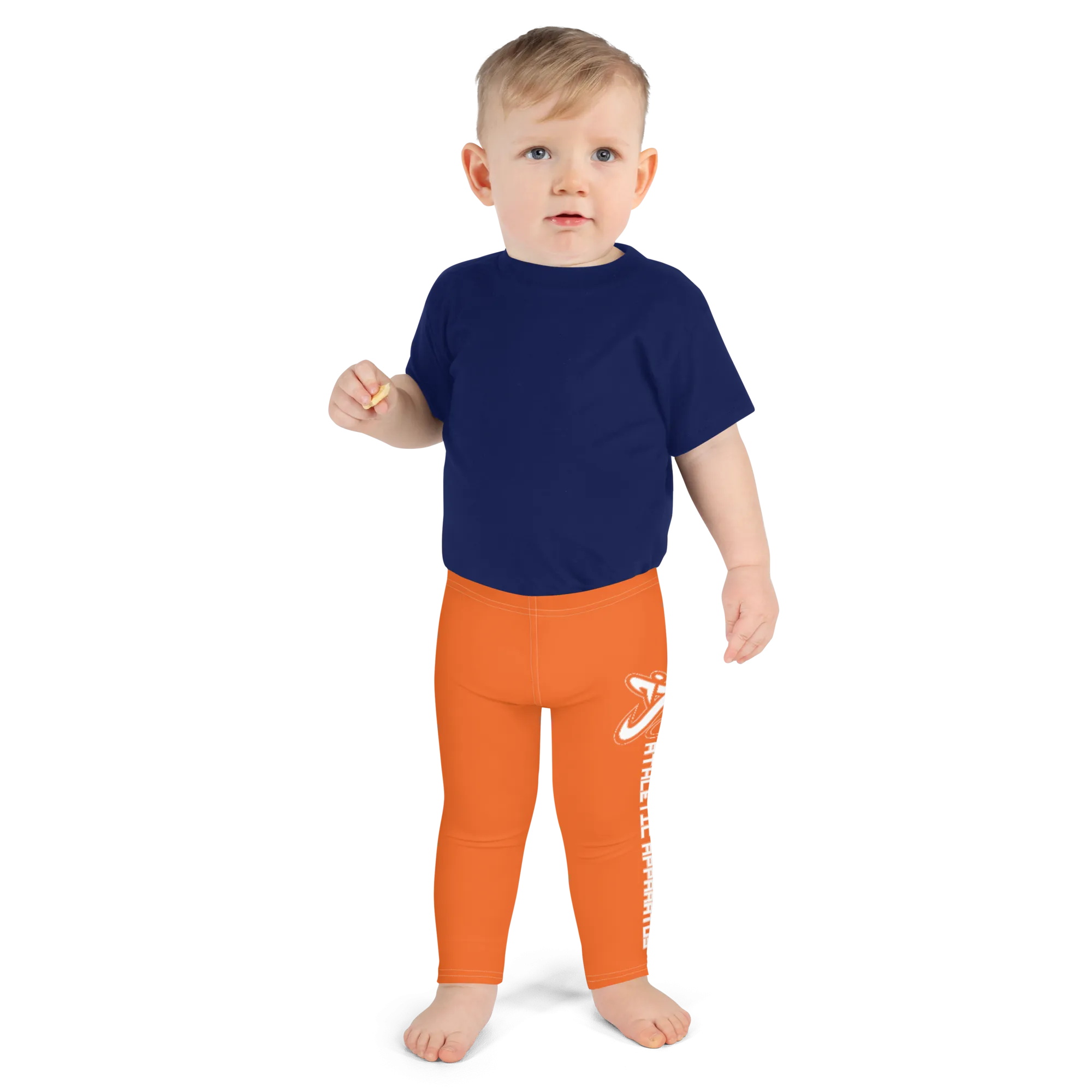 Athletic Apparatus Orange White logo White stitch Kid's Leggings