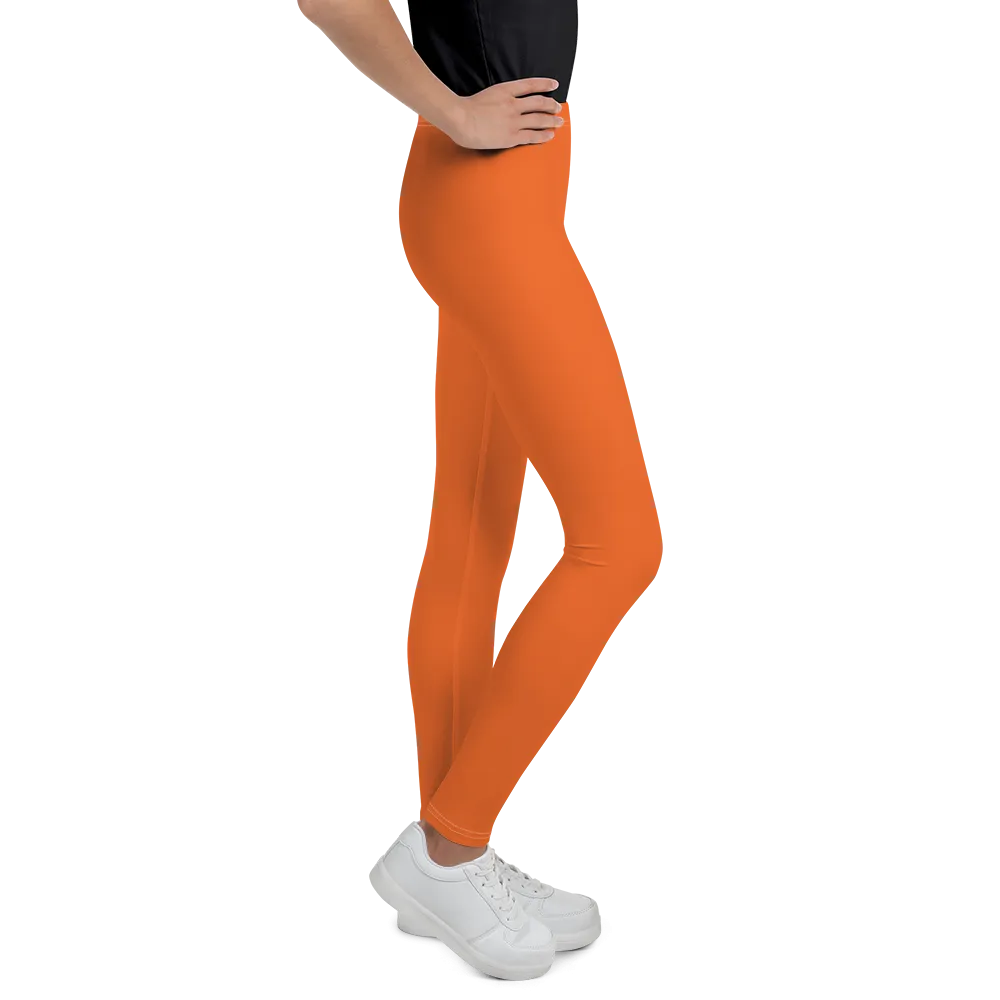 Athletic Apparatus Orange White logo White stitch V2 Youth Leggings