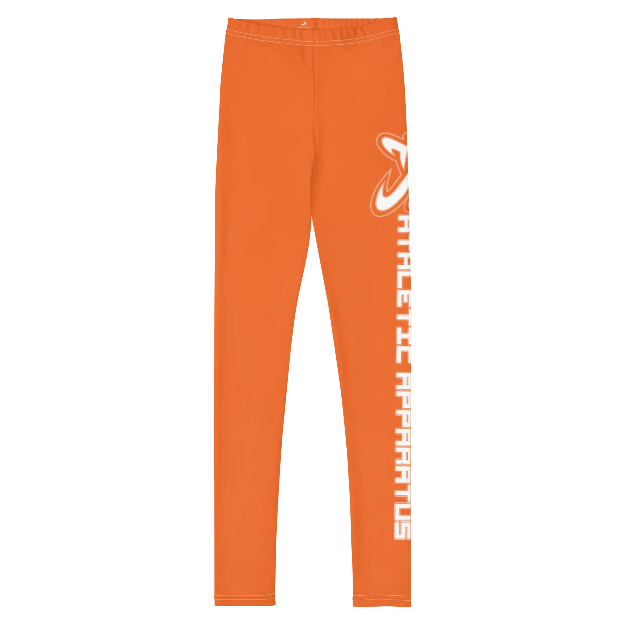 Athletic Apparatus Orange White logo White stitch V2 Youth Leggings