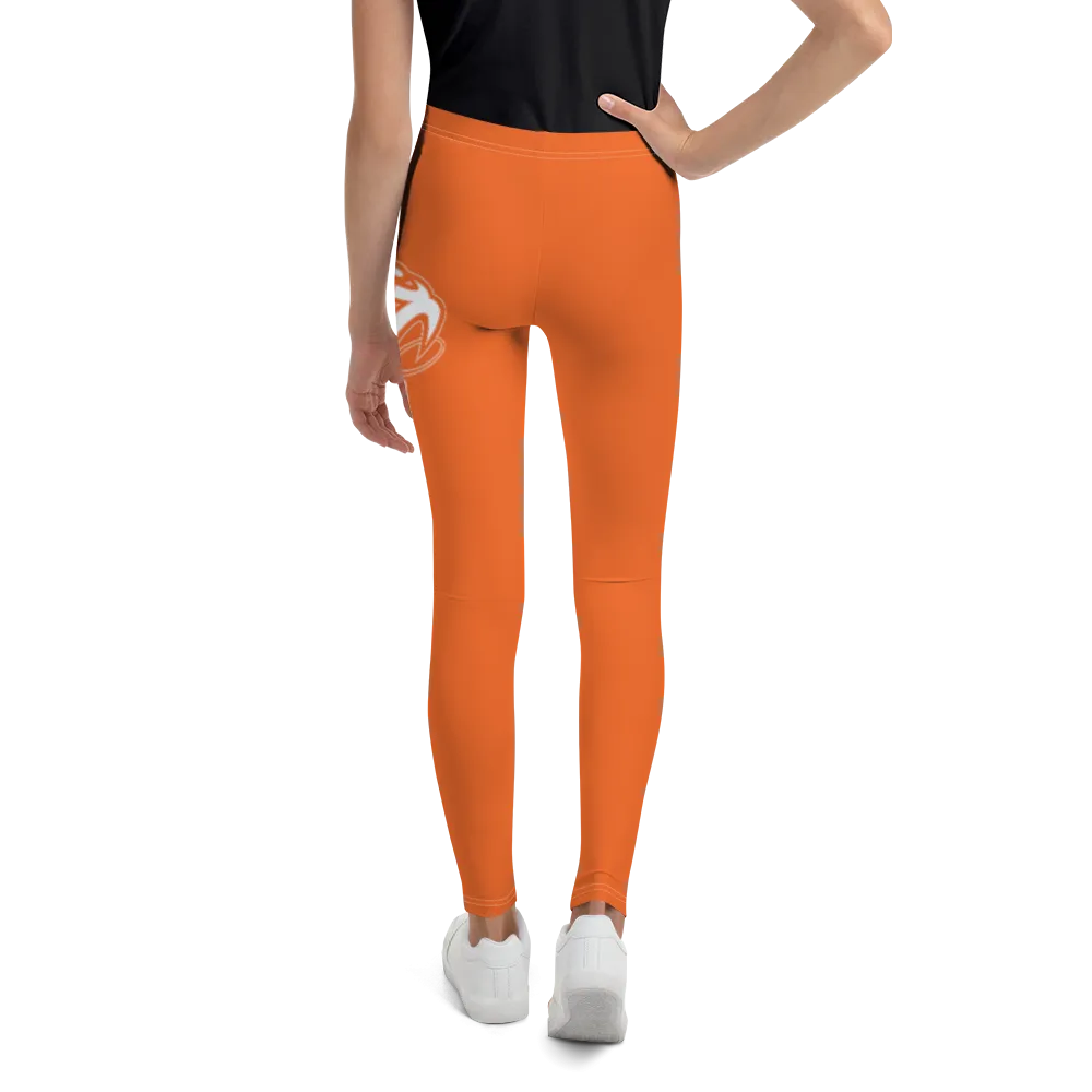 Athletic Apparatus Orange White logo White stitch V2 Youth Leggings
