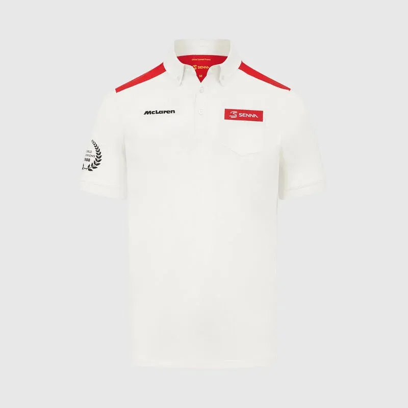 Ayrton Senna X McLaren F1 Men's Polo Shirt - White