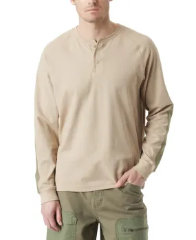 Bass Outdoor Mens Regular fit Long Sleeve Henley Shirt Small Light Brown Thermal