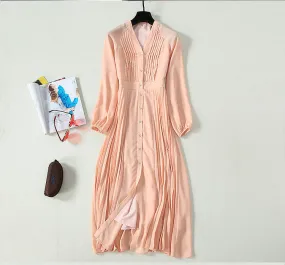 BBL DESIGN BUTTON THROUGH MAXI DRESS IN TEXTURE