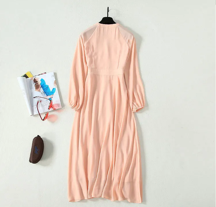 BBL DESIGN BUTTON THROUGH MAXI DRESS IN TEXTURE