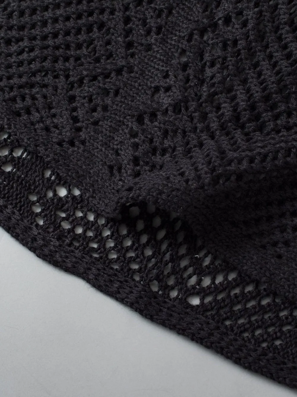 Black Knit Short Sleeve Top