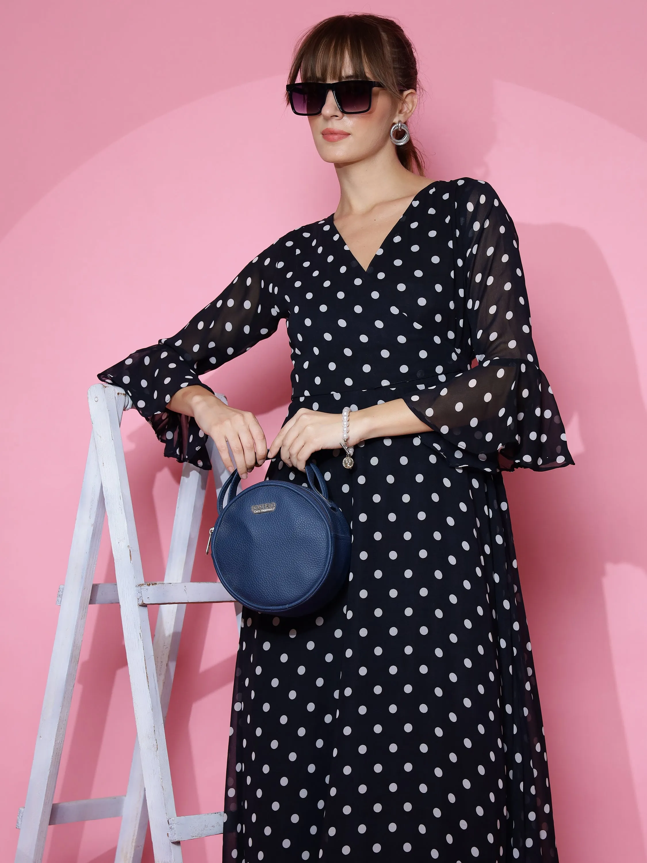 Black Polka Dot Maxi Dress
