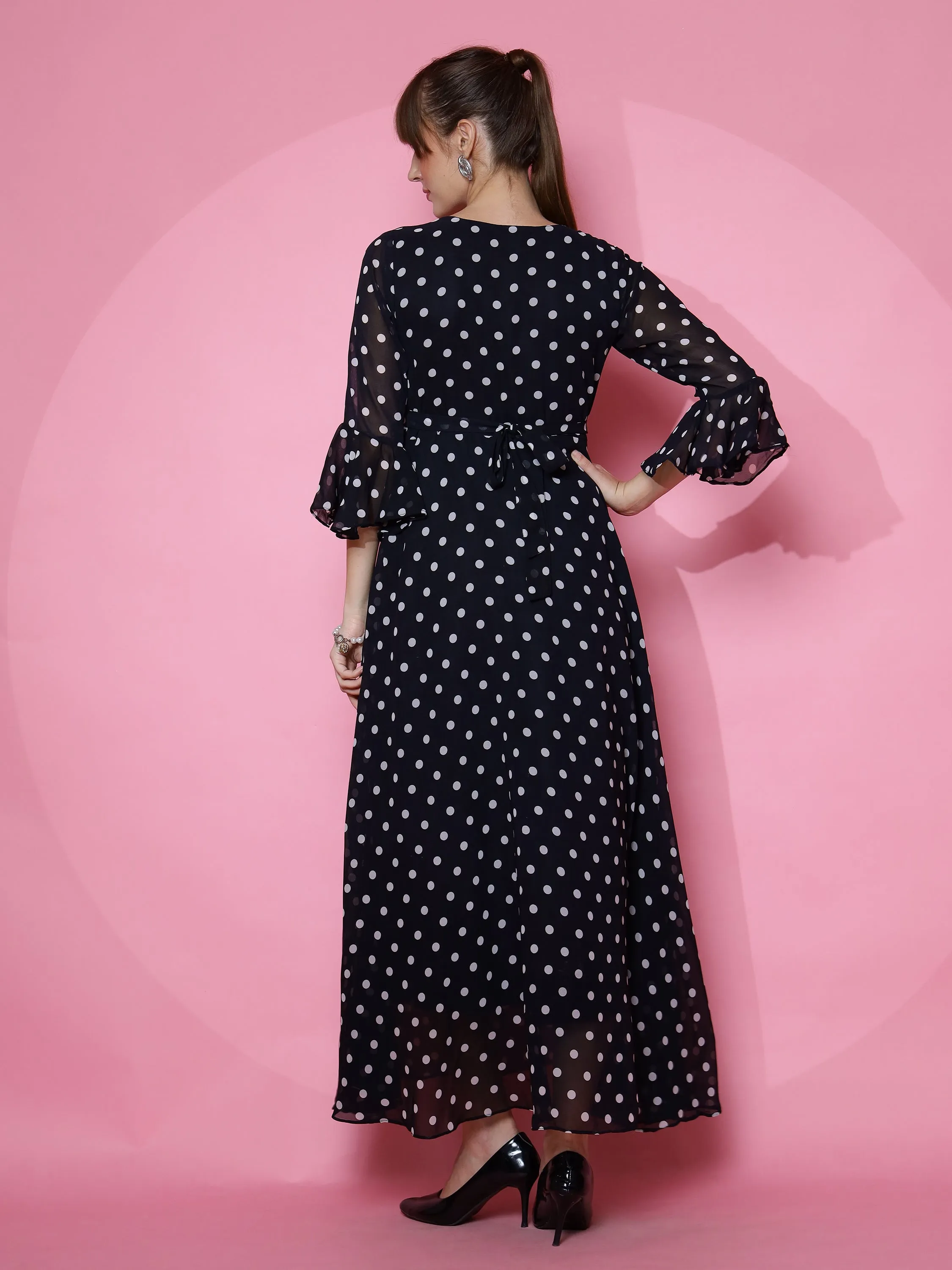Black Polka Dot Maxi Dress