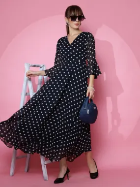 Black Polka Dot Maxi Dress
