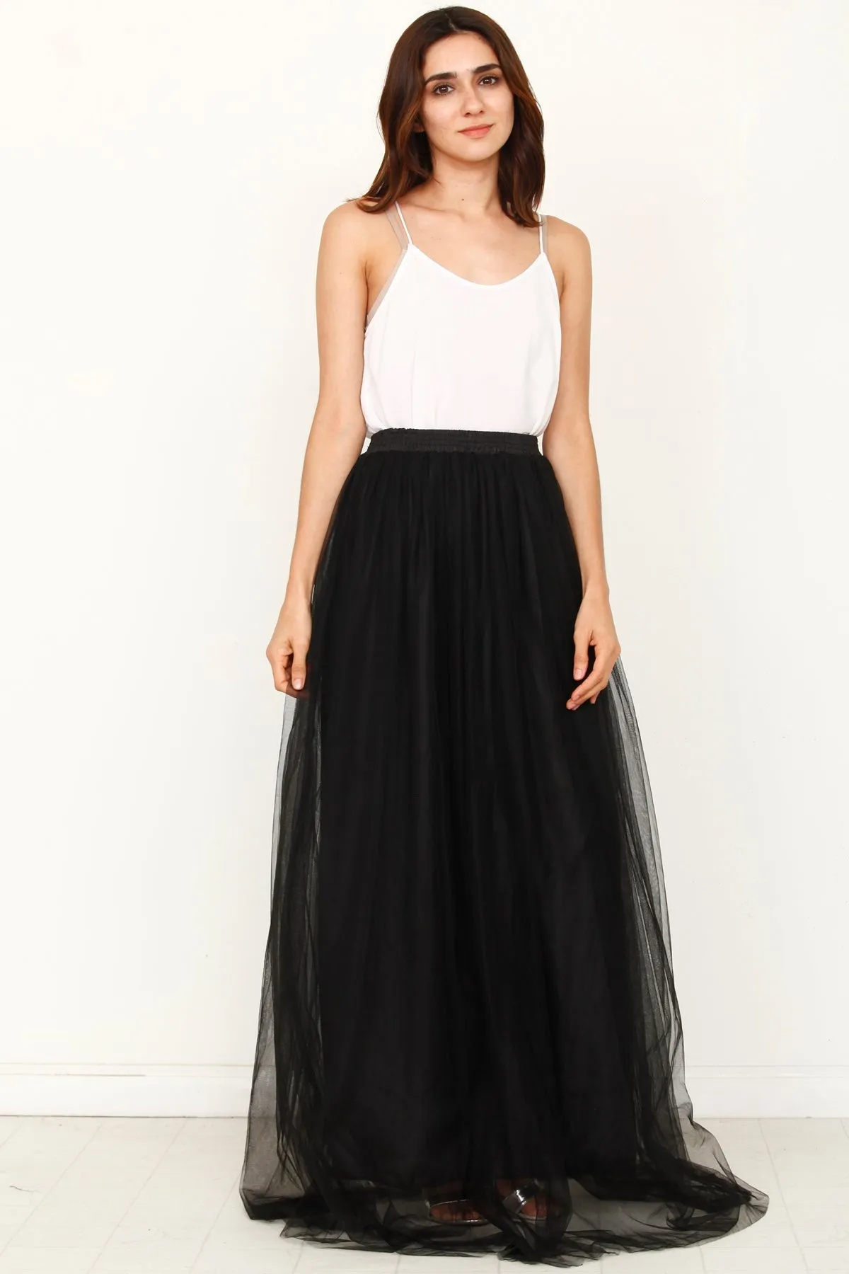 Black Tulle Tutu Maxi Skirt