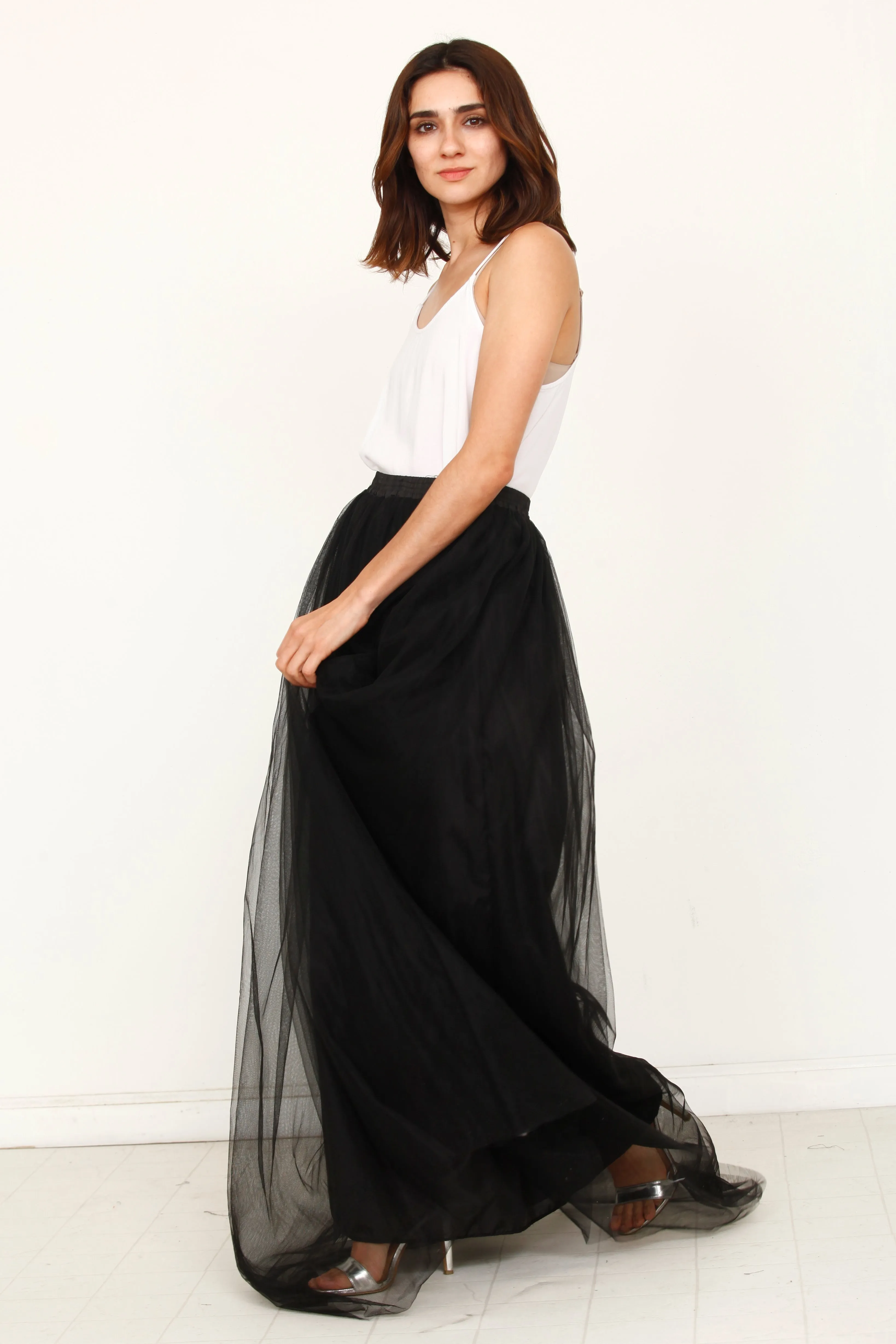 Black Tulle Tutu Maxi Skirt