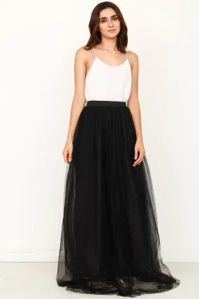 Black Tulle Tutu Maxi Skirt