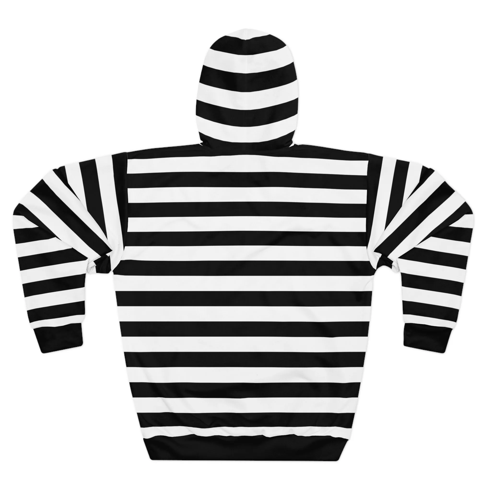 Black White Striped Hoodie, Stripe Pullover Men Women Adult Guys Ladies Aesthetic Graphic Cotton Hooded Sweatshirt with Pockets