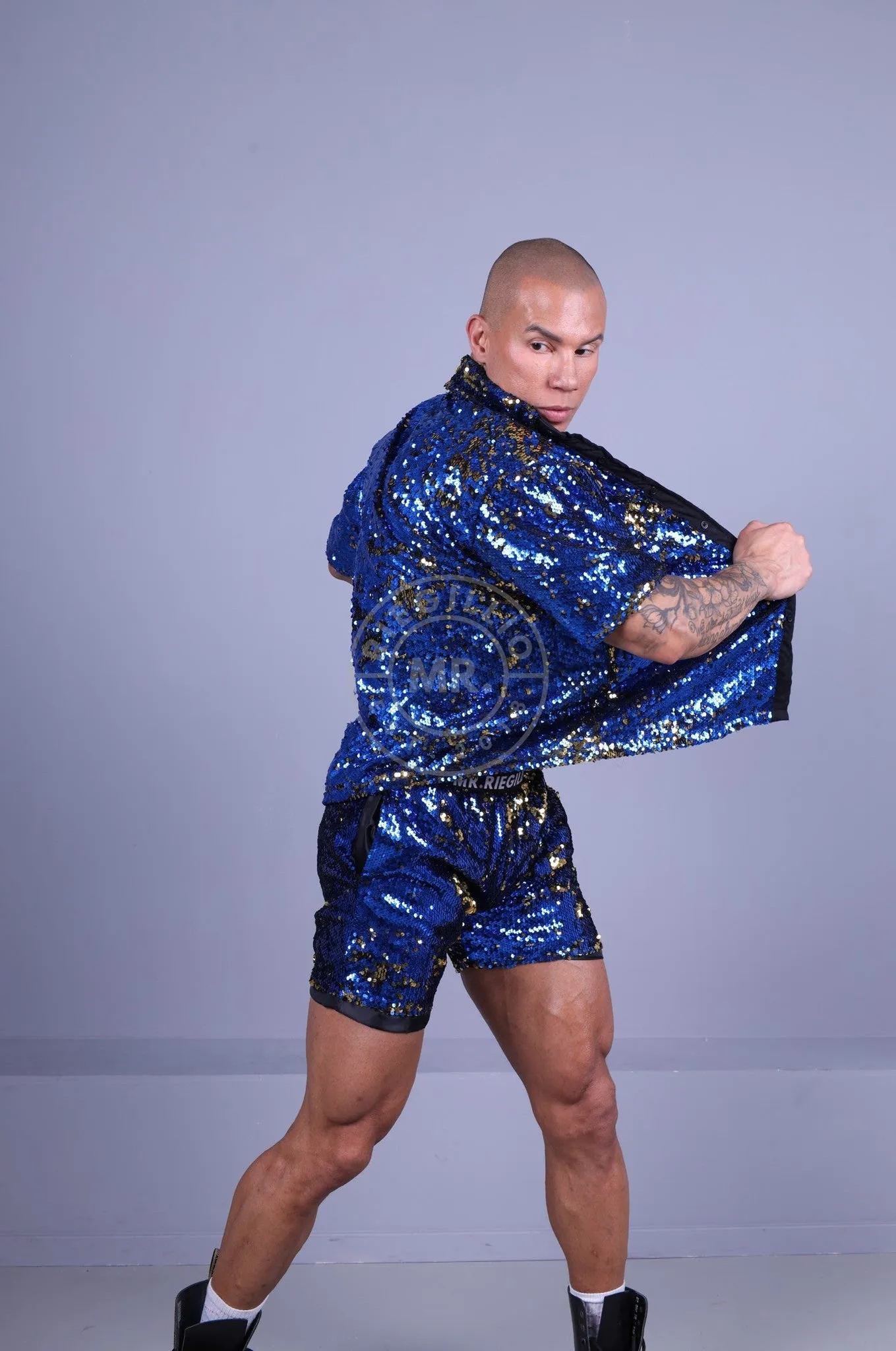 Blue Sequin Shirt