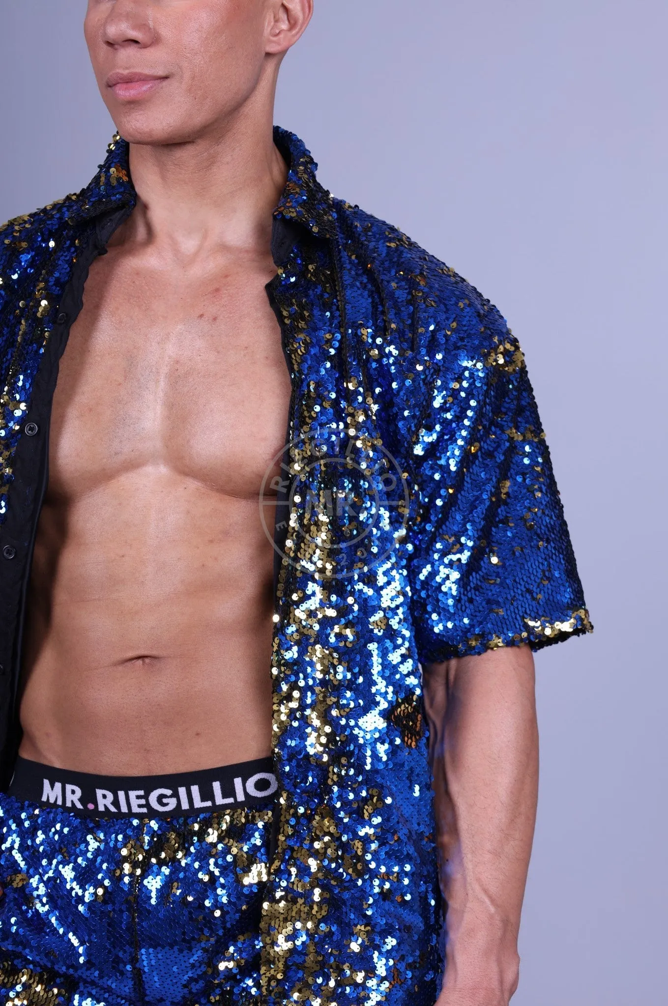 Blue Sequin Shirt