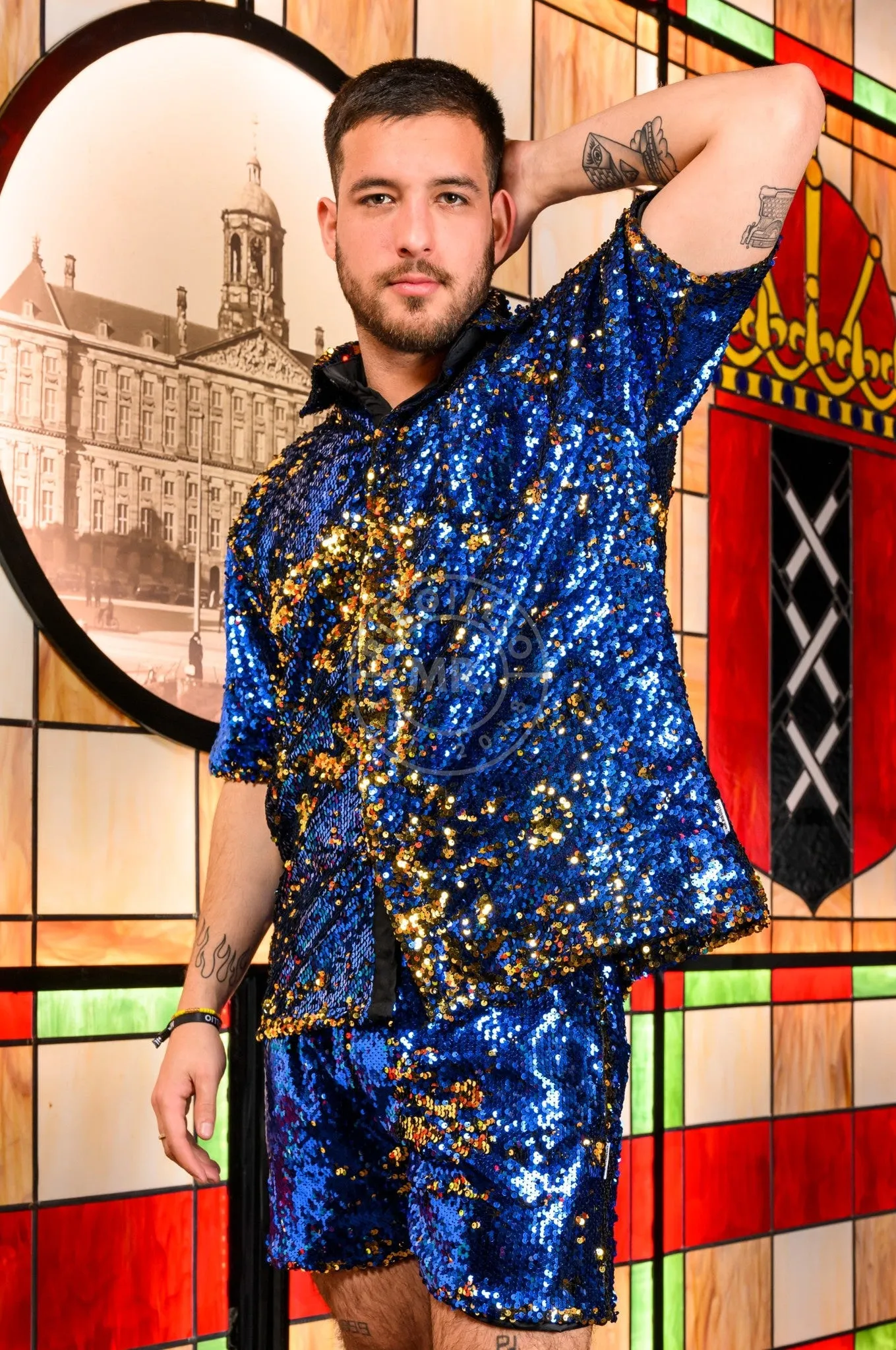 Blue Sequin Shirt