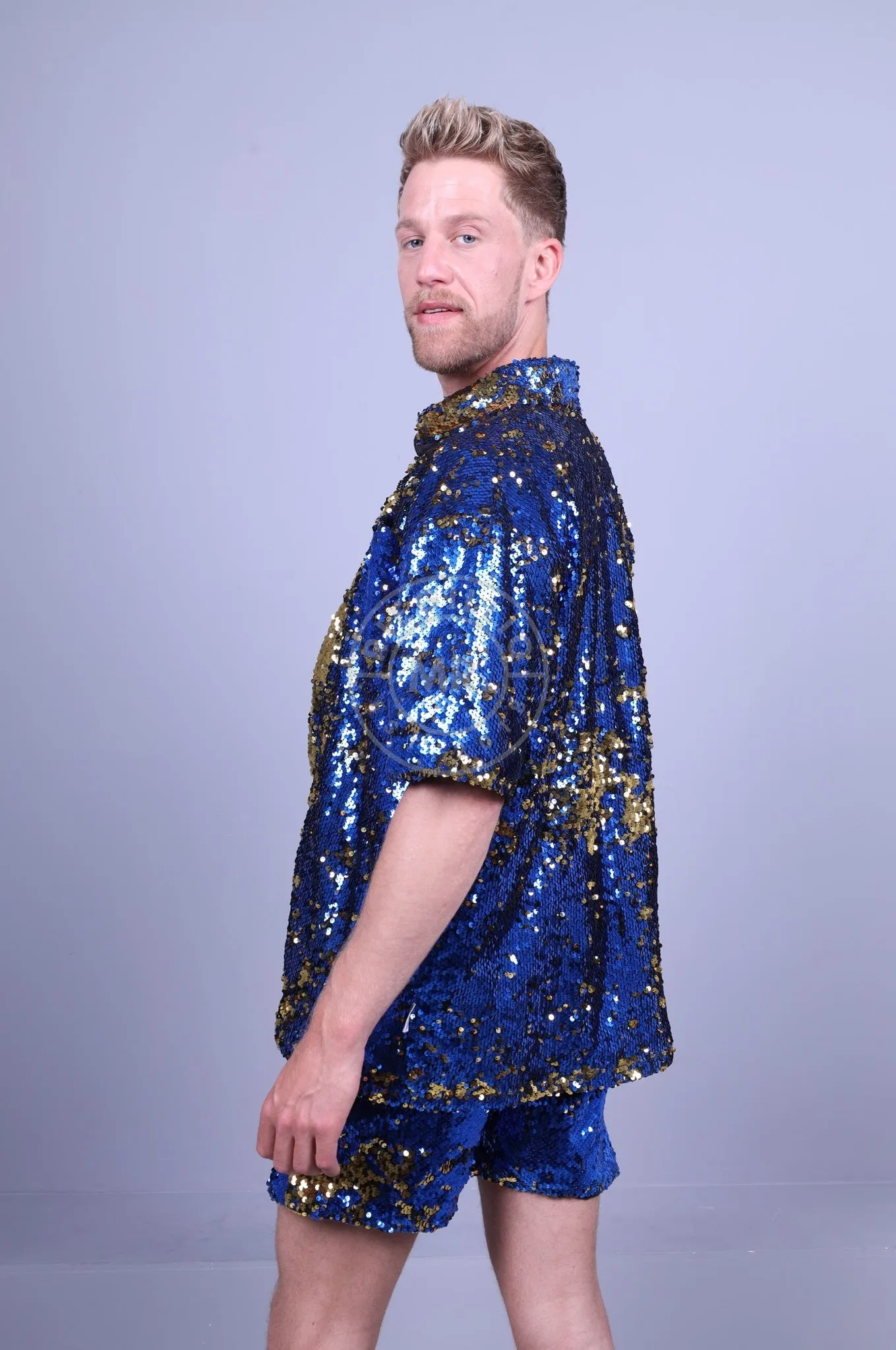 Blue Sequin Shirt