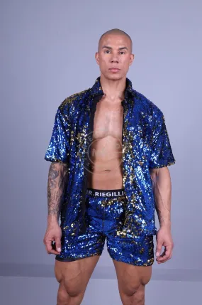 Blue Sequin Shirt
