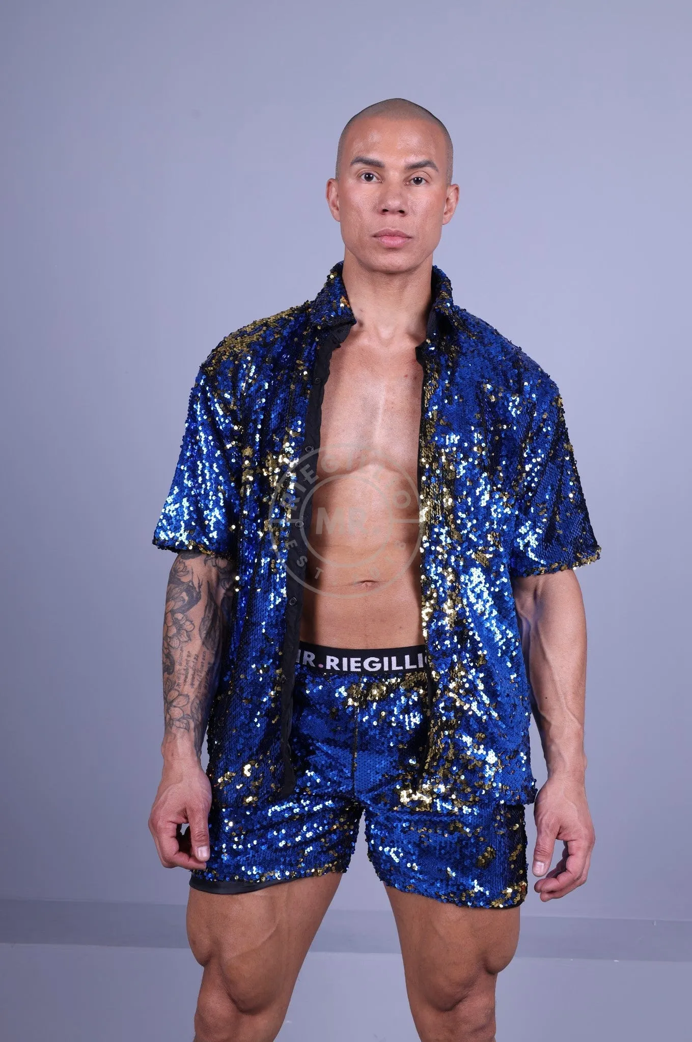 Blue Sequin Shirt