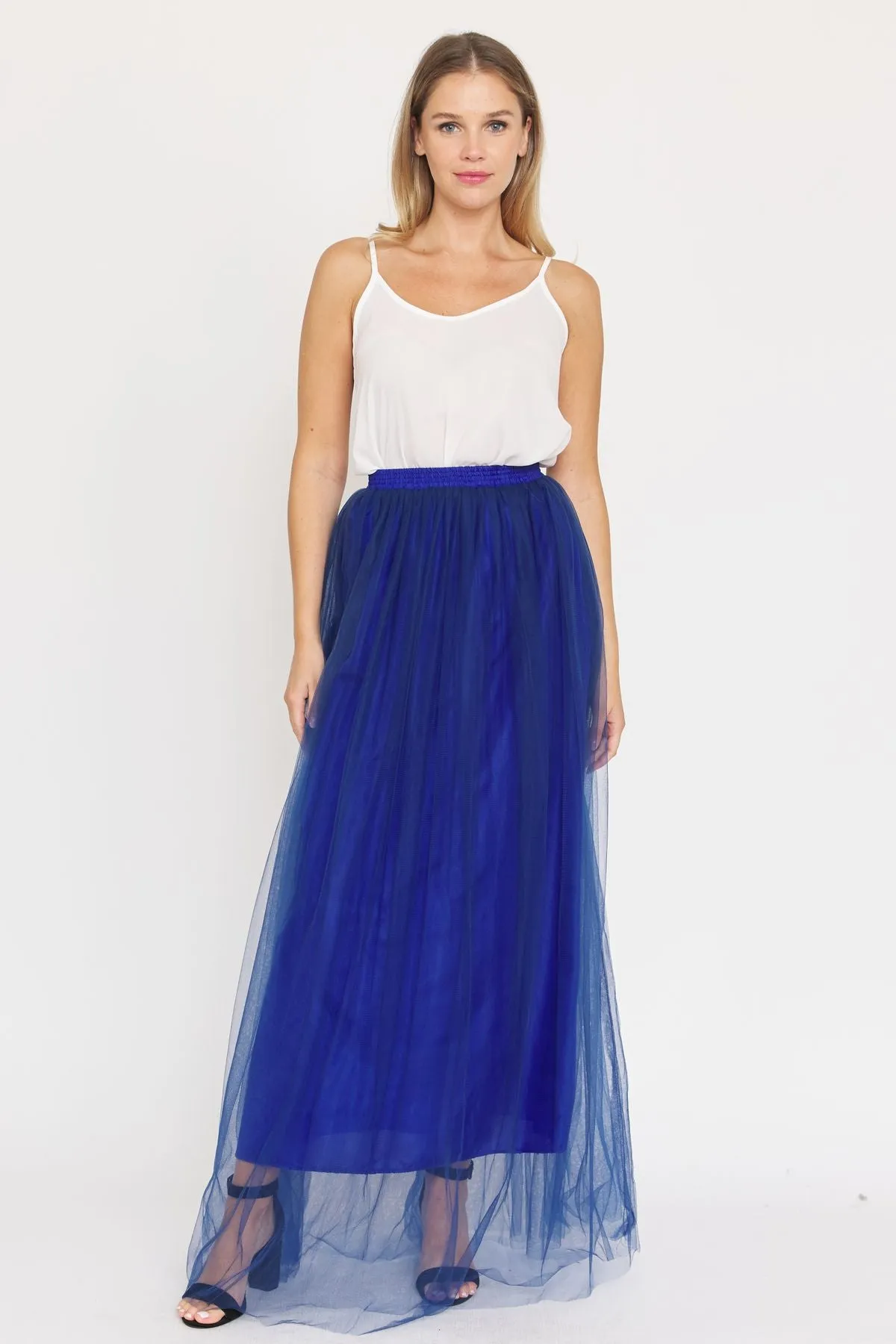 Blue Tulle Tutu Maxi Skirt
