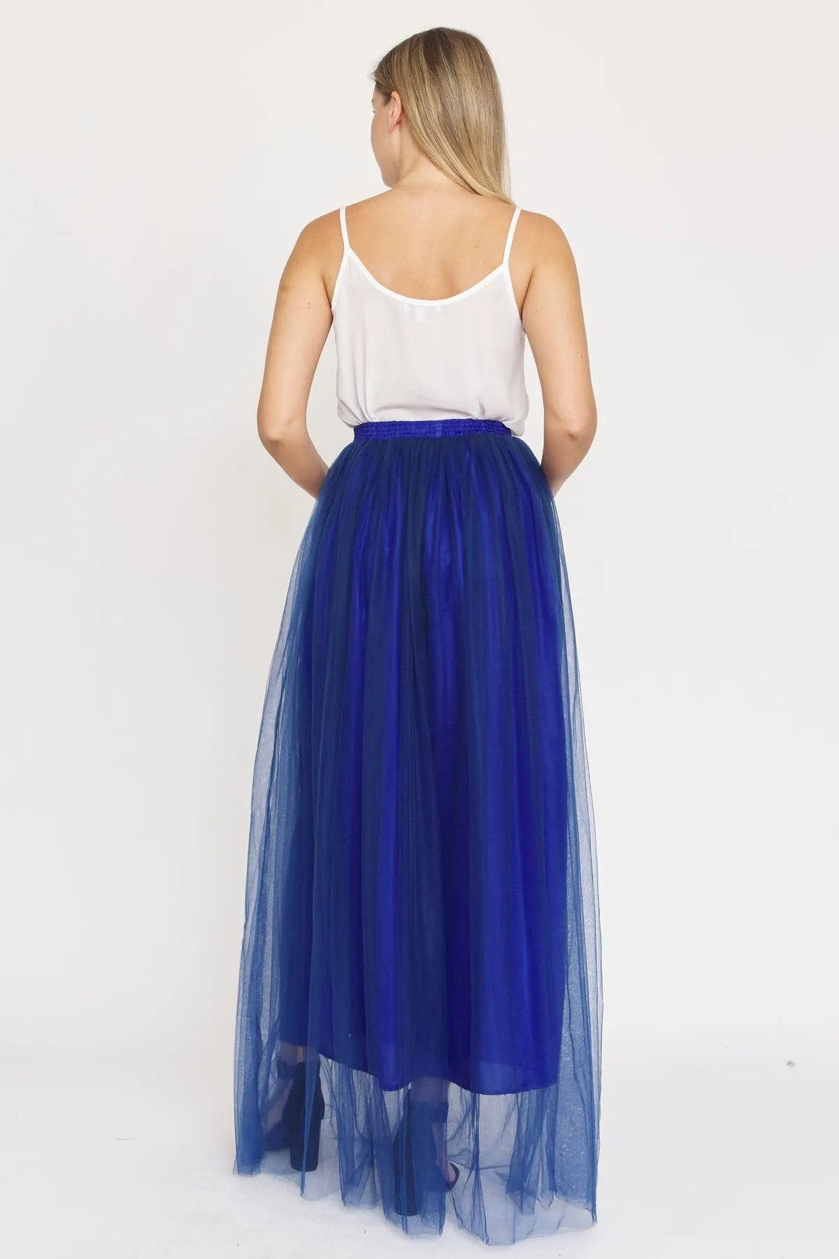 Blue Tulle Tutu Maxi Skirt