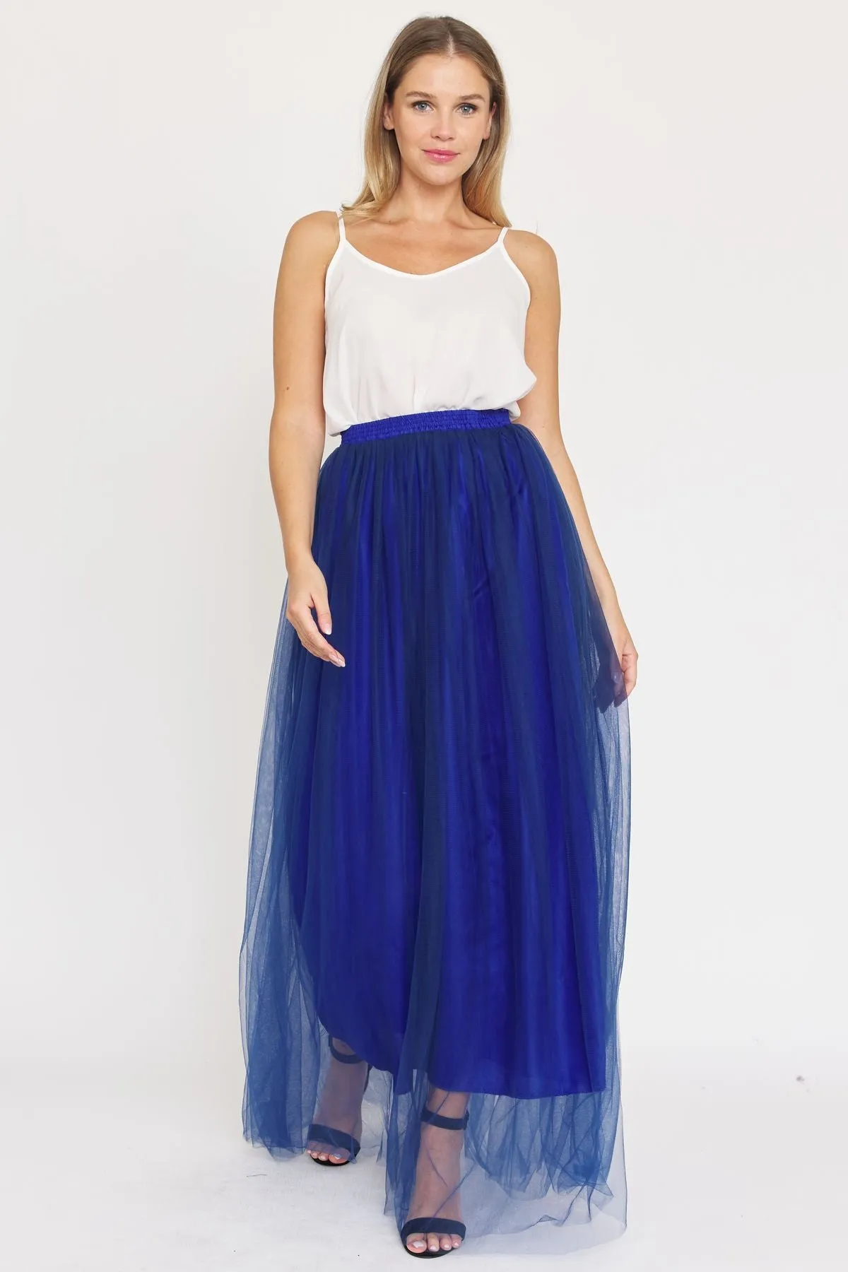 Blue Tulle Tutu Maxi Skirt
