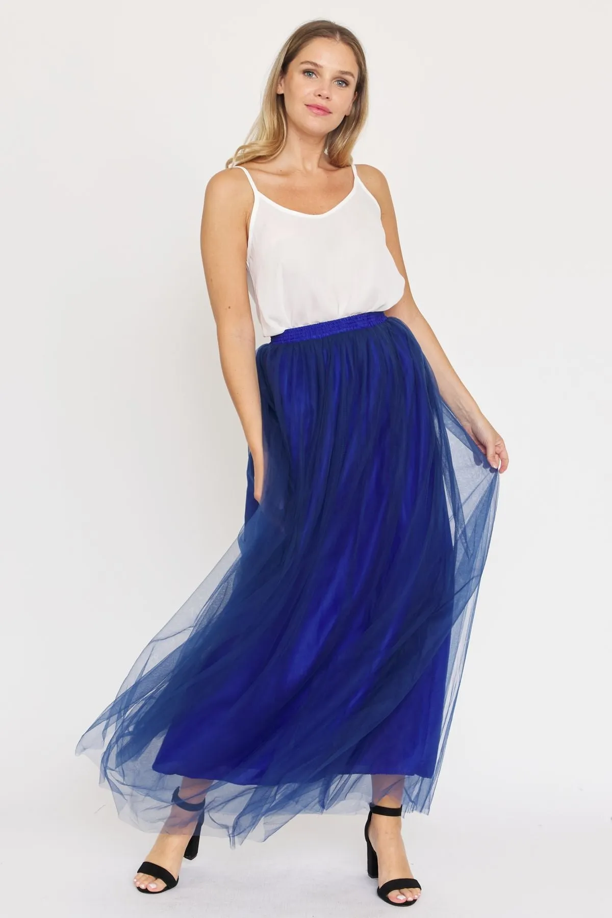 Blue Tulle Tutu Maxi Skirt