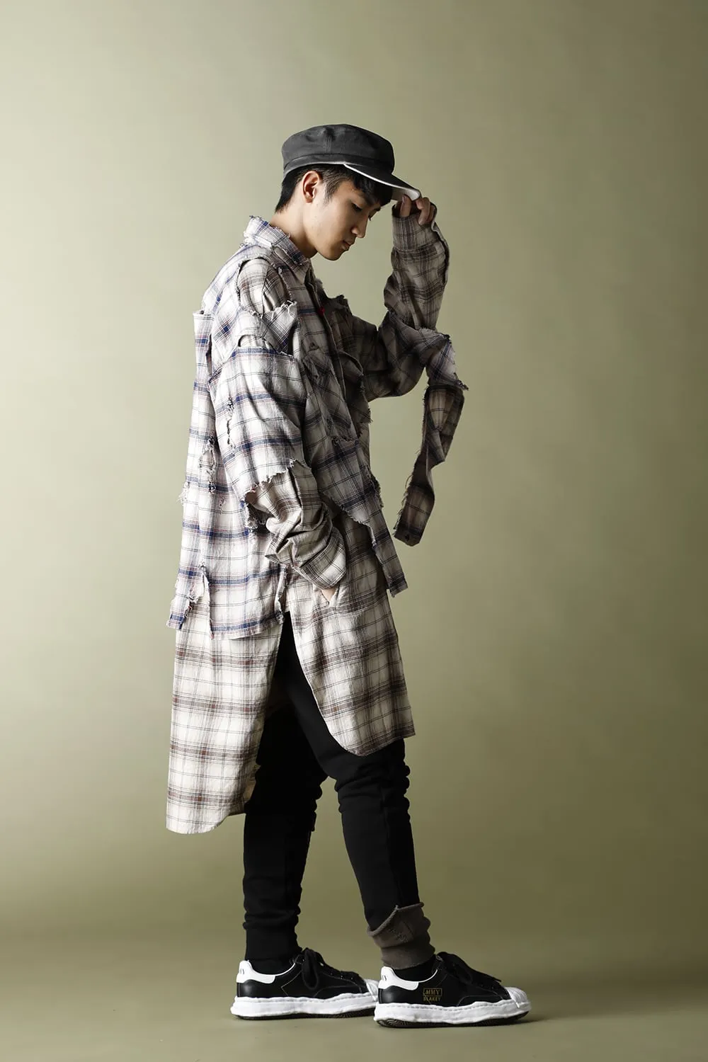 Broken Layer Long Shirts White