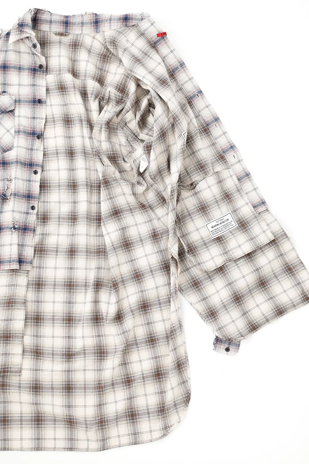 Broken Layer Long Shirts White