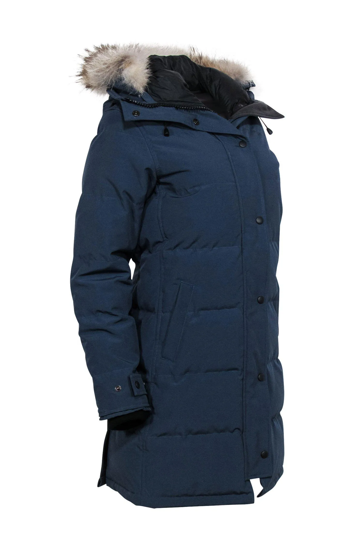 Canada Goose - Navy Longline Puffer Coat w/ Fur Trim Hood Sz XS