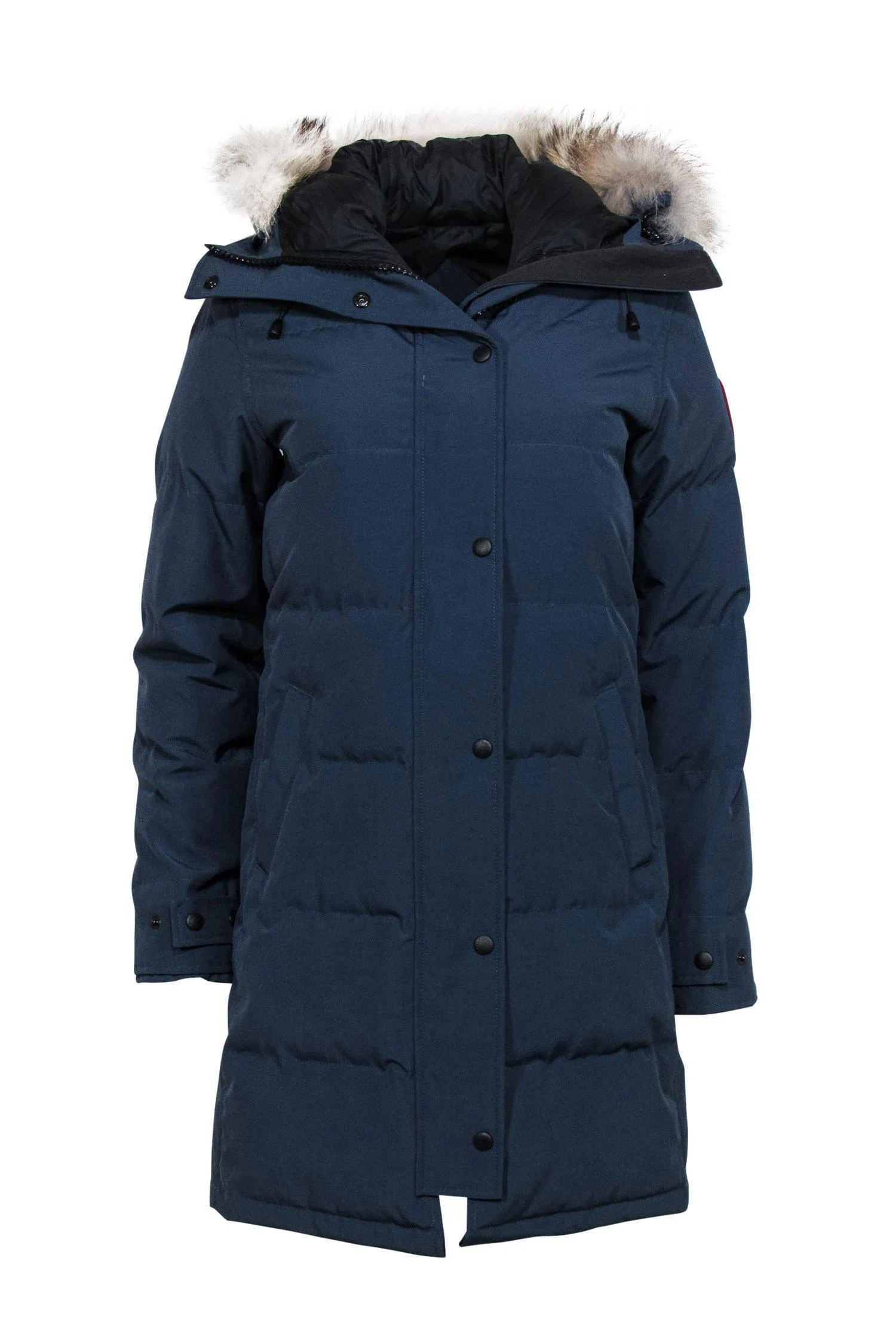 Canada Goose - Navy Longline Puffer Coat w/ Fur Trim Hood Sz XS
