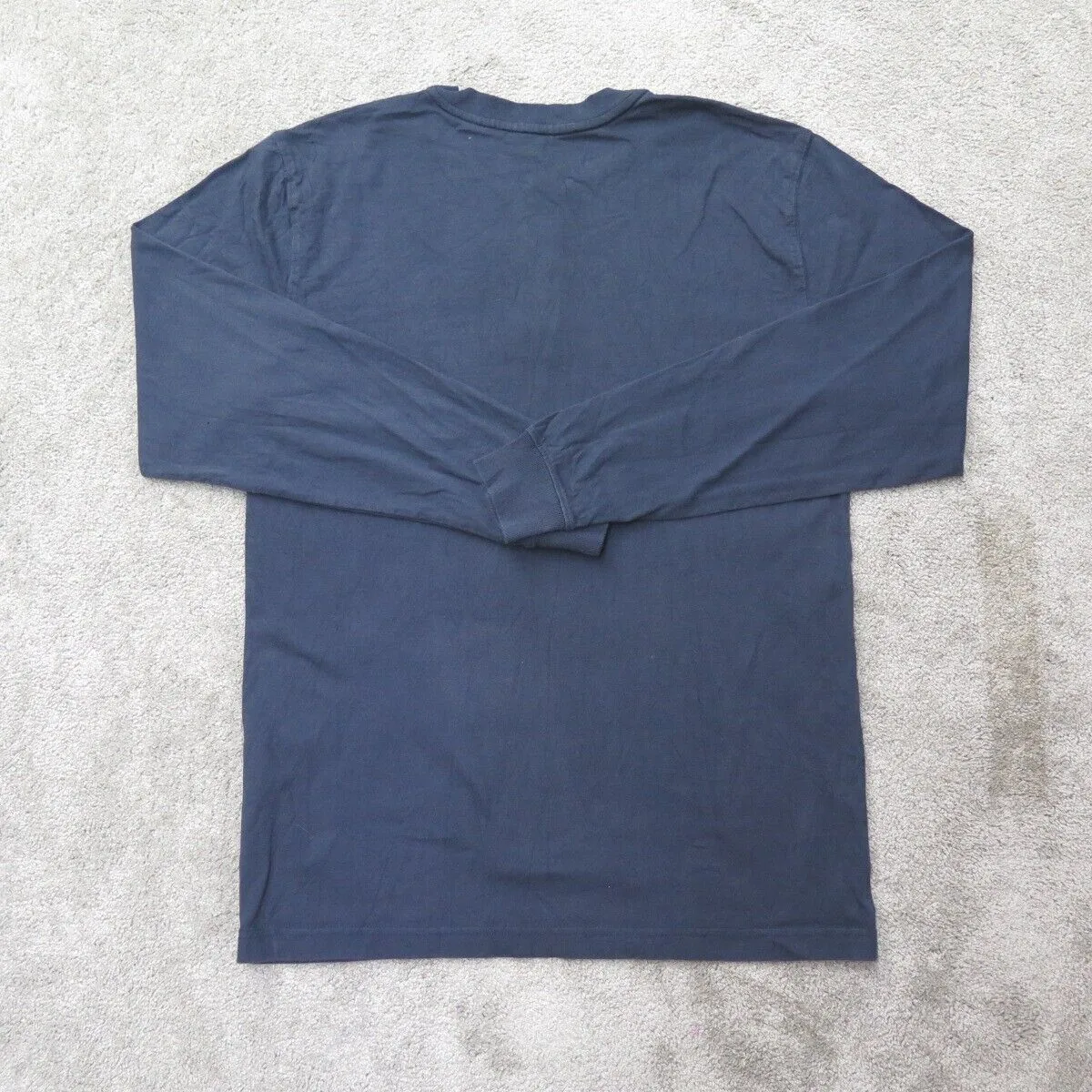 Carhartt Shirt Mens Small Blue Long Sleeve Henley Neck Tee Loose Fit Lightweight