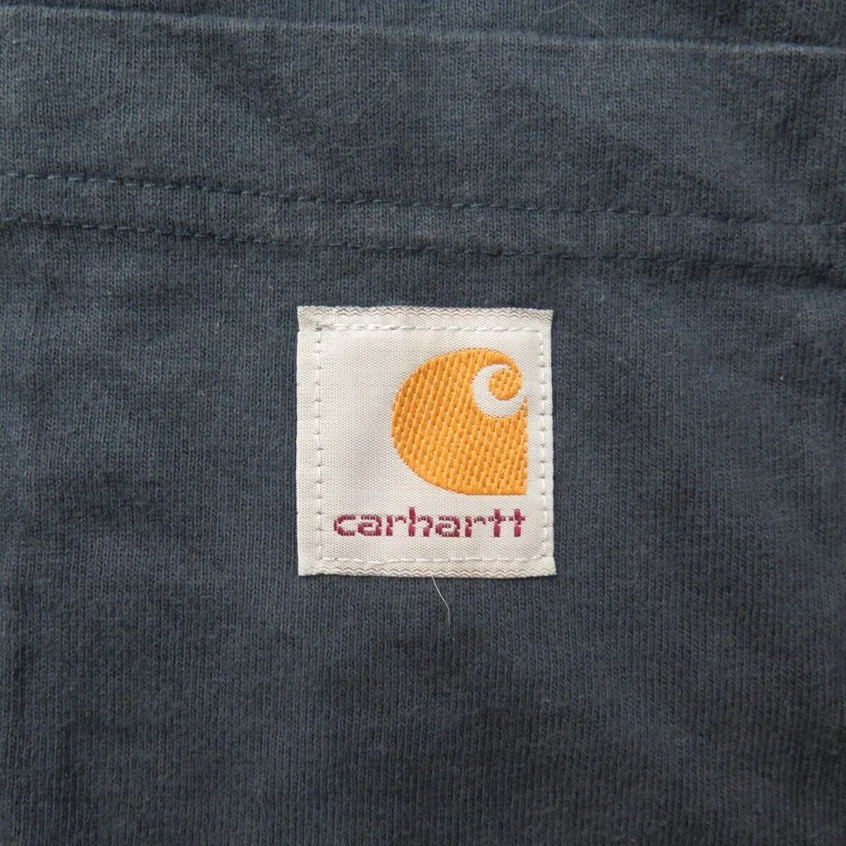 Carhartt Shirt Mens Small Blue Long Sleeve Henley Neck Tee Loose Fit Lightweight