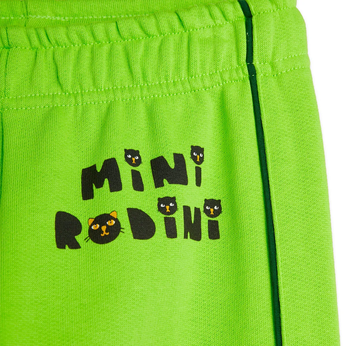 Cats Sweatpants in Green by Mini Rodini