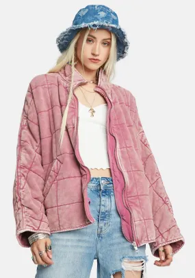 Cherry Cola Dolman Quilted Knit Jacket