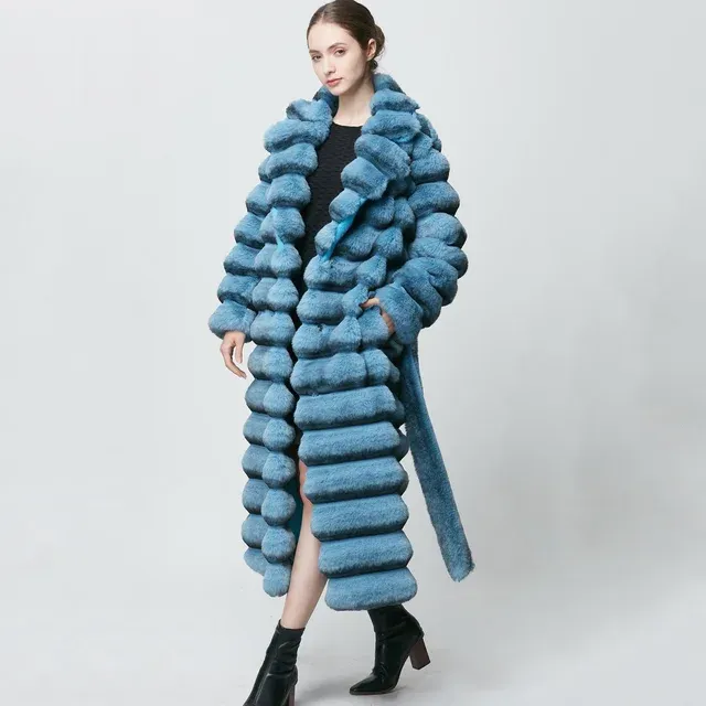 Chinchilla Look Long Fluffy Faux Jacket