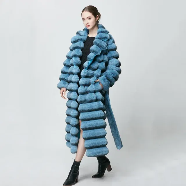 Chinchilla Look Long Fluffy Faux Jacket