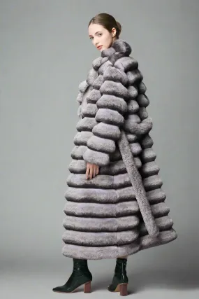 Chinchilla Look Long Fluffy Faux Jacket
